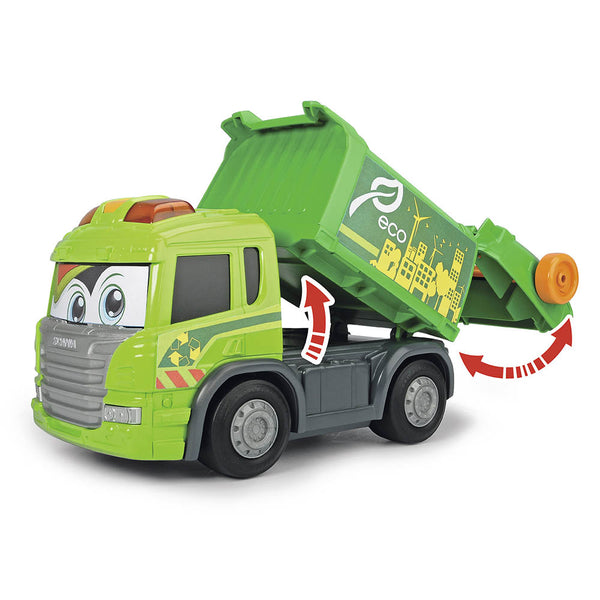 Camión de reciclaje ABC Dickie Scania 25 cm con luz y sonido