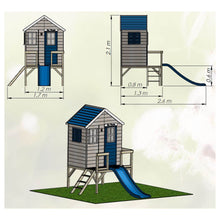 Cargar imagen en el visor de la galería, Casa de madera infantil para jardín My Cottage con tobogán
