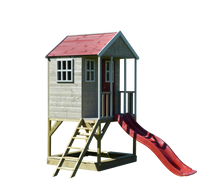 Cargar imagen en el visor de la galería, Casa de Madera Infantil para Jardín Nordic Adventure House con Tobogán
