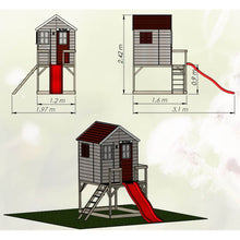 Load image into Gallery viewer, Wooden Playhouse - My Lodge with slide
