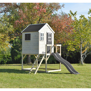 Wooden Playhouse - My Lodge with slide