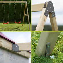 Load image into Gallery viewer, Wooden Playhouse - Nordic Adventure with double swing, slide and kitchen

