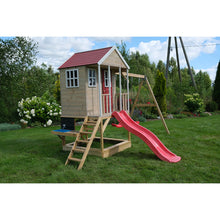 Load image into Gallery viewer, Wooden Playhouse - Nordic Adventure with double swing, slide and kitchen
