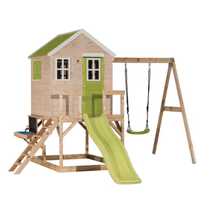 Casa infantil per a jardí My Lodge amb gronxador, tobogan i cuina