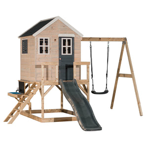 Casa infantil per a jardí My Lodge amb gronxador, tobogan i cuina