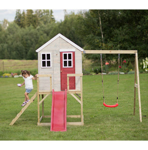 Casa infantil per a jardí My Lodge amb gronxador, tobogan i cuina