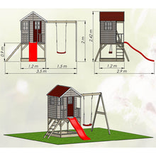 Carregar imatge al visor de la galeria, Casa Infantil per a Jardí Nordic Adventure House amb Gronxador i Tobogan
