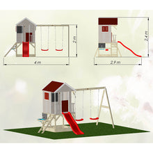 Load image into Gallery viewer, Wooden Playhouse - Summer Adventure with Double Swing, Slide, and Kitchen
