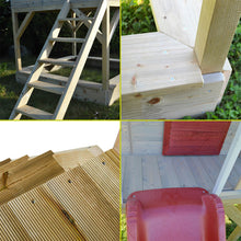 Load image into Gallery viewer, Wooden Playhouse - Summer Adventure with Double Swing, Slide, and Kitchen
