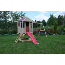 Load image into Gallery viewer, Wooden Playhouse - Summer Adventure with Double Swing, Slide, and Kitchen
