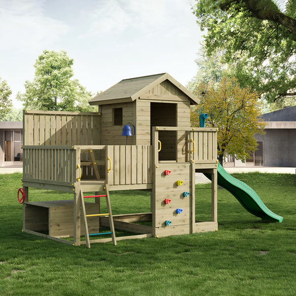 Parque Infantil Fungoo Sweet House con tobogán Verde