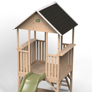 Casita de madera infantil con tobogán y arenero Panorama 500