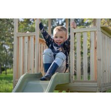 Cargar imagen en el visor de la galería, Casita de madera infantil con tobogán y arenero Panorama 500
