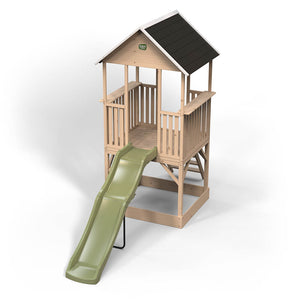 Casita de madera infantil con tobogán y arenero Panorama 500