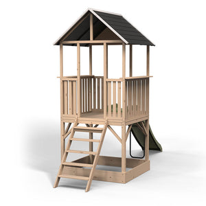 Casita de madera infantil con tobogán y arenero Panorama 500