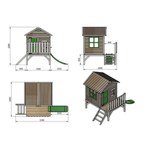 Caseta Infantil de Fusta Premontada FLAM Elevada 60 cm