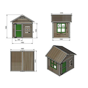 Caseta Infantil de Fusta Premontada FLAM Elevada 60 cm