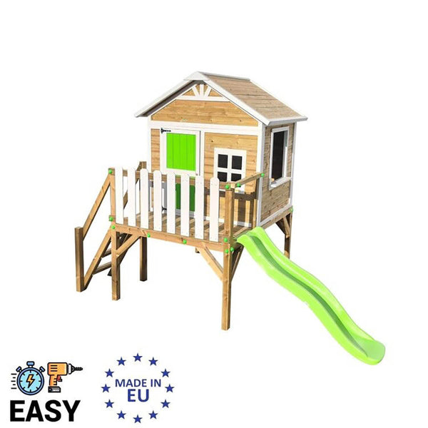 Casita Infantil de Madera Premontada FLAM Elevada 90 cm