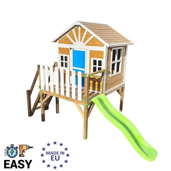 Casita Infantil de Madera Premontada VISBY Elevada 90 cm