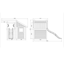 Cargar imagen en el visor de la galería, Casita Infantil de madera Fungoo TIBALU con Tobogán Verde
