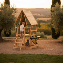 Load image into Gallery viewer, Casita Infantil EXIT Yuki 550 con Tobogán, Cocina y Arenero
