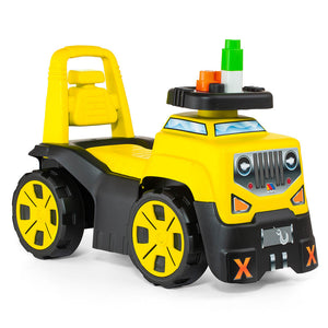 Correpasillos Coche SUV 3 en 1 Amarillo con Juego de Bloques
