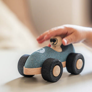 Cork and Wood Toy Car - Korko E-Cork Racer - Blue