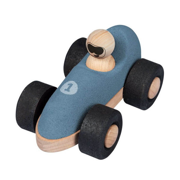Cork and Wood Toy Car - Korko E-Cork Racer - Blue