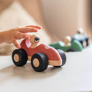 Cork and Wood Toy Car - Korko E-Cork Racer - Red