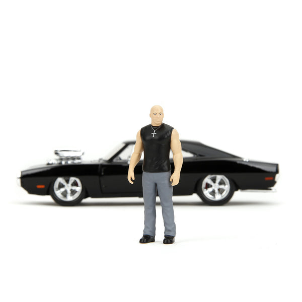 Coche Dodge Charger Fast & Furious con figura Dominic Toretto - Escala 1:24