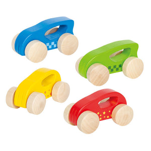 Surtido 4 Mini Coches de Madera