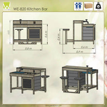 Load image into Gallery viewer, Cocina Infantil Exterior Wendi Kitchen Bar con Taburetes
