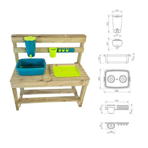 Cocinita infantil de madera para exterior CANDY con kit de cacharros de cocina