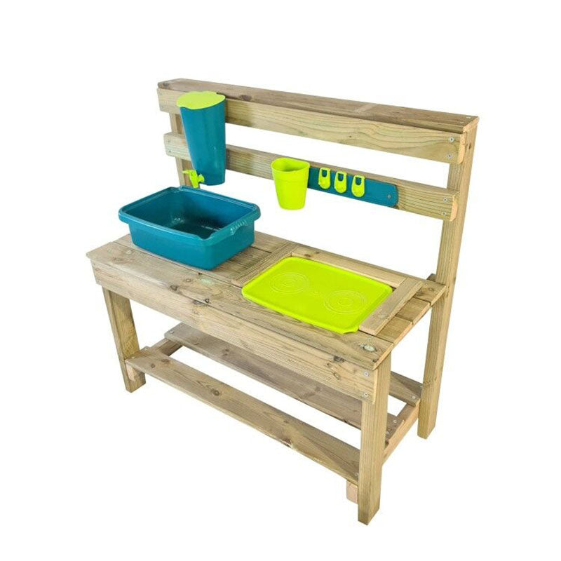 Cocinita infantil de madera para exterior CANDY con kit de cacharros de cocina