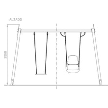 Carregar imatge al visor de la galeria, Columpio doble Classic Inclusivo uso público
