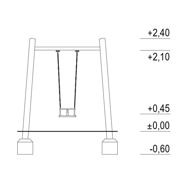 Columpio De Robinia Asiento Cuna M