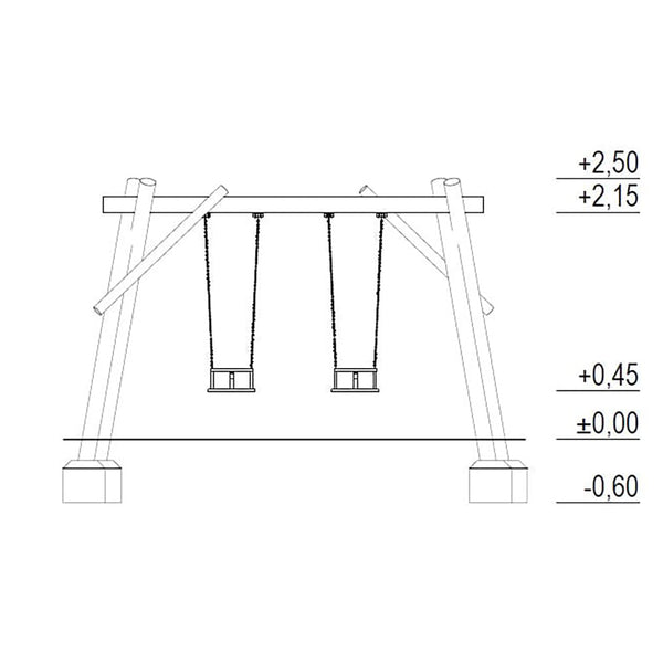 Columpio De Robinia Asientos Cuna