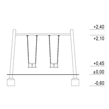 Carregar imagem no visualizador da galeria, Columpio De Robinia Asientos Cuna M
