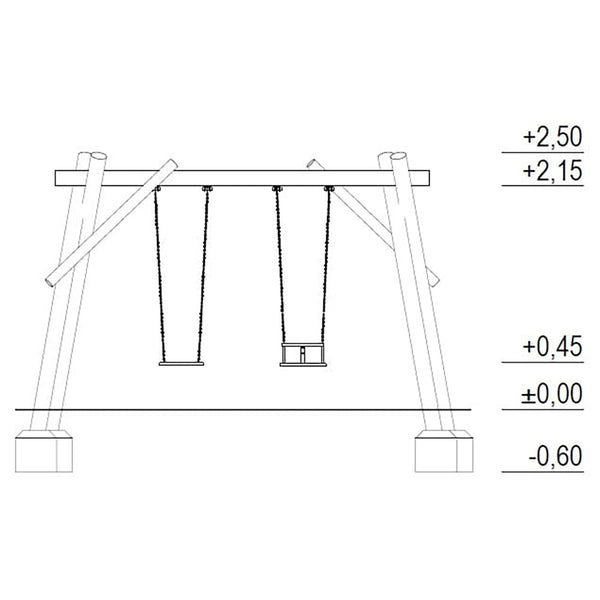 Columpio De Robinia Asientos Mixtos