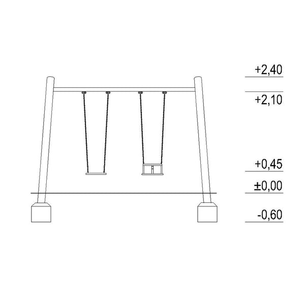 Columpio De Robinia Asientos Mixtos M