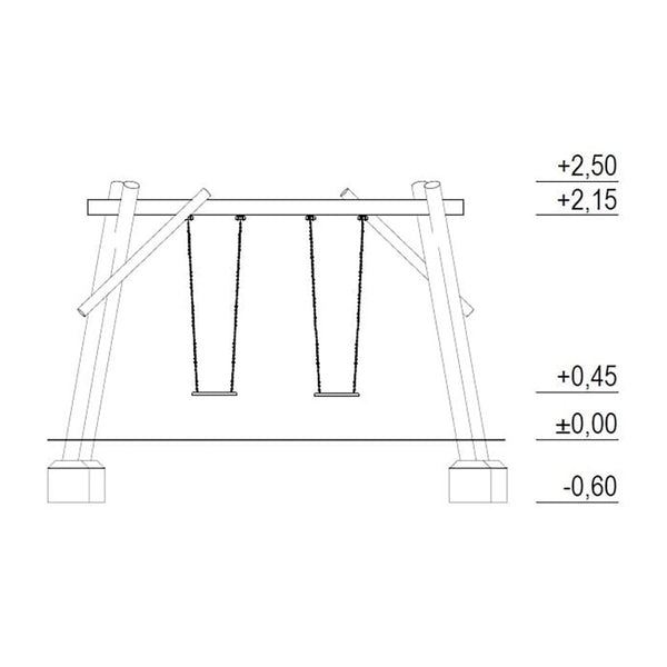Columpio De Robinia Asientos Planos
