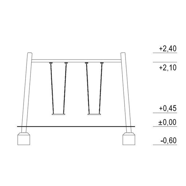 Columpio De Robinia Asientos Planos M