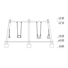 Cargar imagen en el visor de la galería, Columpio de Robinia Múltiple Asientos Mixtos
