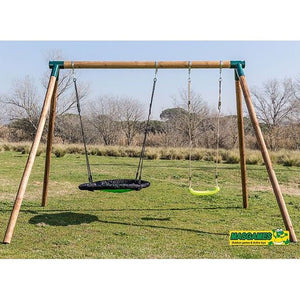 Gronxador doble de fusta rodona DOBLE PLUS XL