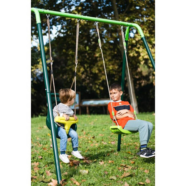 Columpio Doble Metálico OLEA + Asiento Bebé