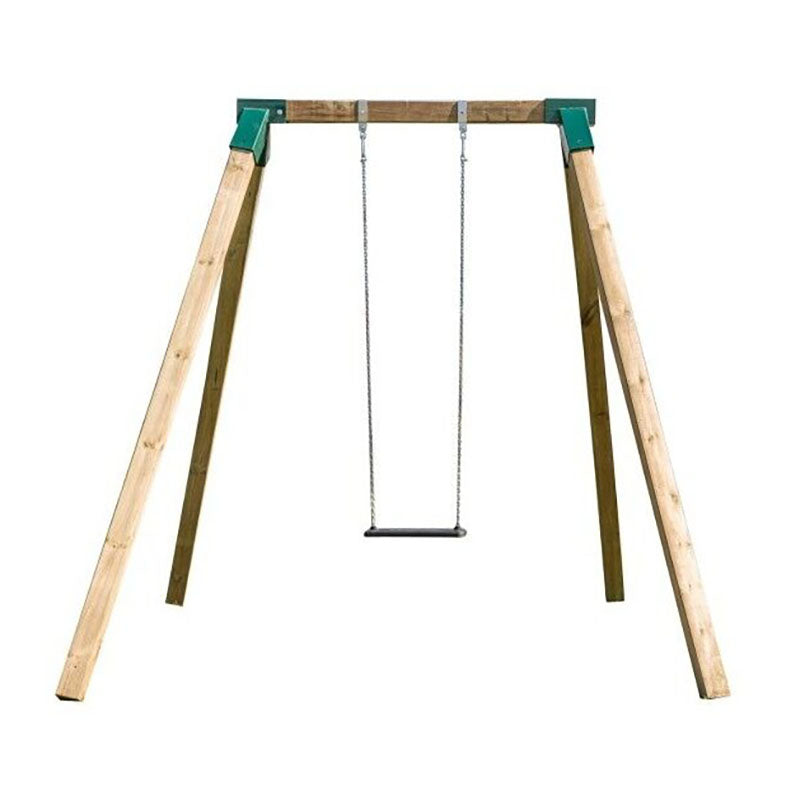 Columpio individual de madera cuadrada KARAI DELUXE con cadenas