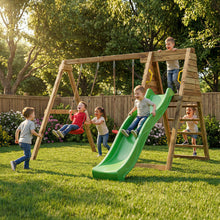 Cargar imagen en el visor de la galería, Parque Infantil de Madera Max-Play Gym con Tobogán
