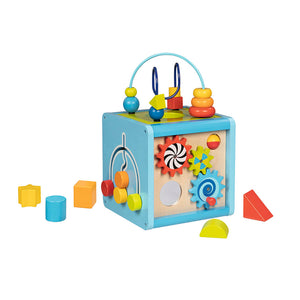 Cubo de piezas y actividades educativo de madera Goki