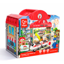 Load image into Gallery viewer, Circuito de madera Estación de Tren Portátil Hape
