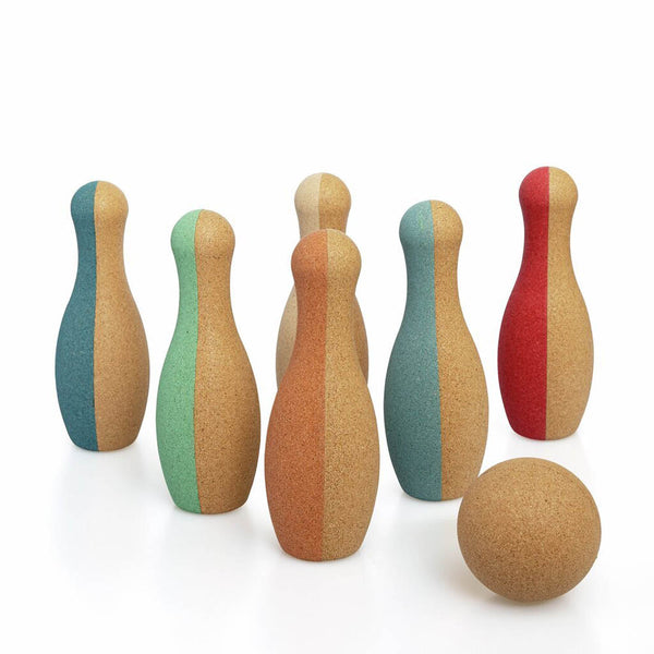 Juego de bolos de corcho natural Korko